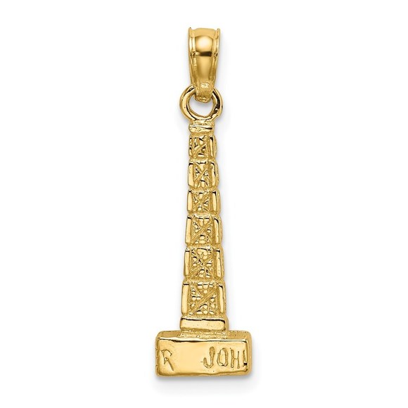 14k Yellow Gold Small Travel 3D John Hancock Building Chicago Charm